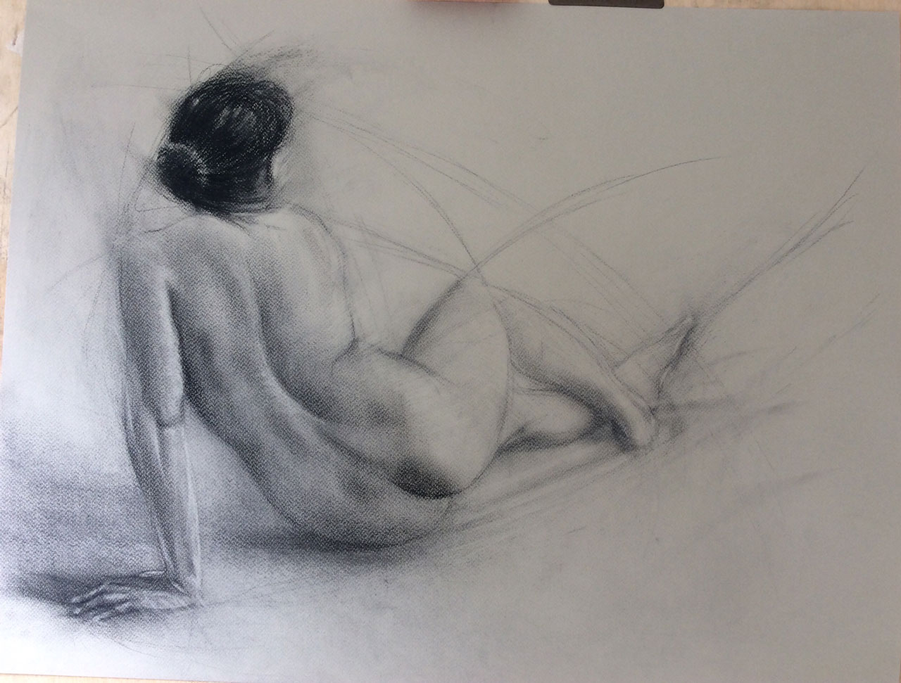 Michelle Castles Seated Nude Sketch