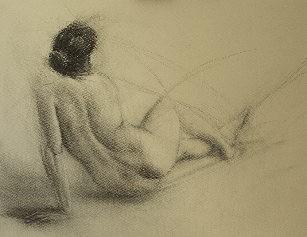 Michelle Castles Sketch - Seated Nude 1