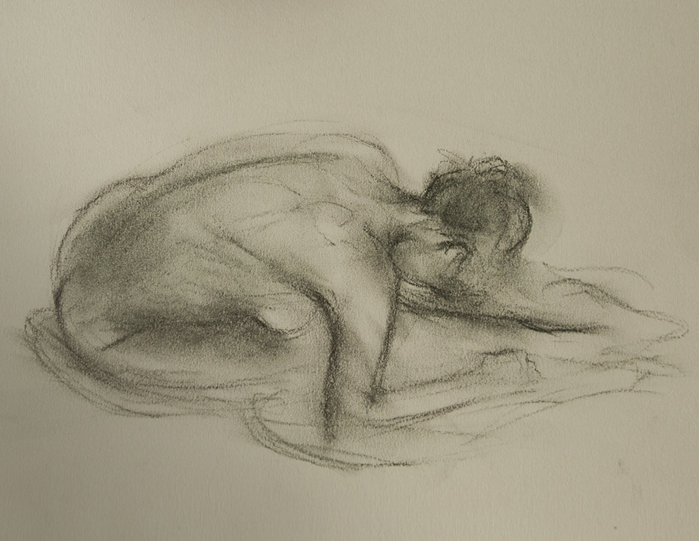 Michelle Castles Sketch - Seated Nude 2